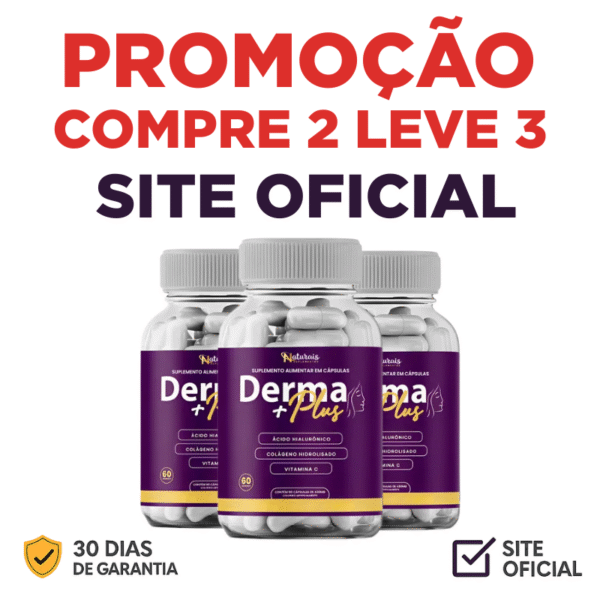 Derma Plus Suplemento Alimentar 3 Frascos (180 Caps)